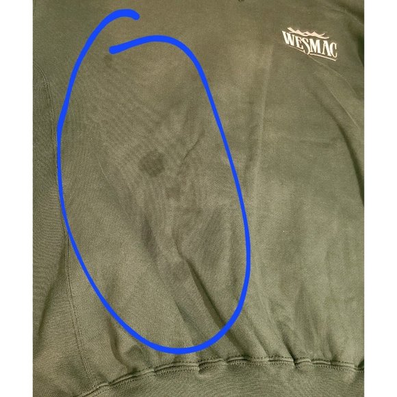 Russell Athletic Pro Size L Reverse Weave Sweatshirt Green Wesmac New * stains* - Picture 6 of 12